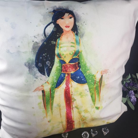 Mulan Princess Mouse Themed Home Decorative Throw White Pillowcase - Picture 3 of 12